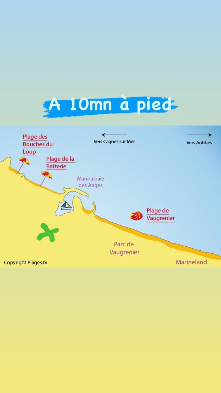 2 Pieces Rez-De-Jardin Dans Maison Avec Piscine Villeneuve-Loubet Dış mekan fotoğraf